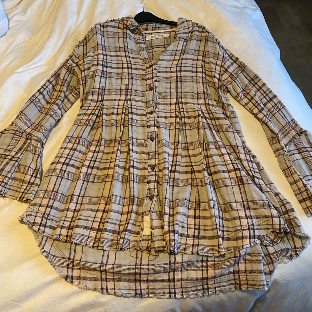 Free People Mary Anne Plaid Buttondown - Picture 4 of 9